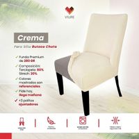 Funda de silla butaca curva de terciopelo 6 sillas - Crema