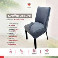 Funda de silla butaca curva de terciopelo 6 sillas - Grafito Oscuro