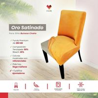 Funda de silla butaca curva de terciopelo 8 sillas - Oro Satinado
