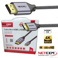 Cable Mini Hdmi a Hdmi 10 Mts NETCOM 2.0 4K 60 Hz ULTRA HD eARC