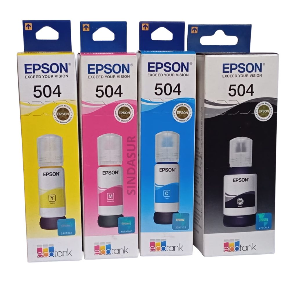KIT TINTA EPSON 504 ORIGINAL NEGRO CIAN MAGENTA YELLOW T504
