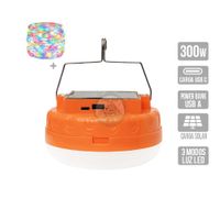Lámpara Recargable Solar Portátil 300W con tira Led RGB FSL