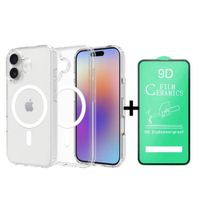 FUNDA SPACE MAGSAFE PARA IPHONE 16 Y PROTECTOR DE PANTALLA CERAMICO