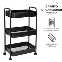 CARRO MULTIFUNCIÓN ORGANIZADOR DE 3 NIVELES CON RUEDAS