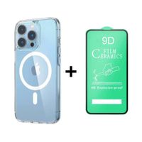 FUNDA SPACE MAGSAFE PARA IPHONE 13PROMAX Y PROTECTOR DE PANTALLA CERAMICO