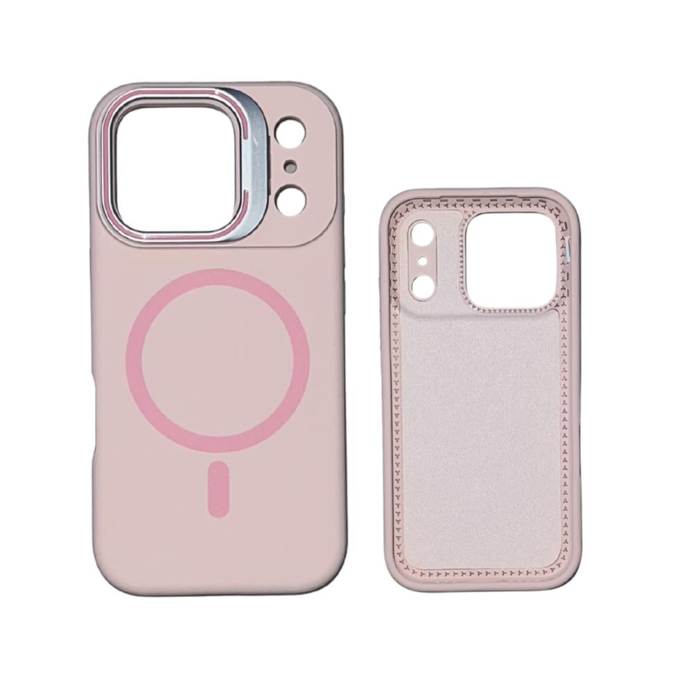 FUNDA SILICONA MAGSAFE PARA IPHONE 17PRO ROSADO