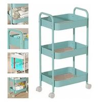 ORGANIZADOR MULTIUSOS DE 3 NIVELES CON RUEDAS COLOR TURQUESA