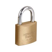 Candado de latón 30 mm arco normal en blíster Hermex Basic - 23514