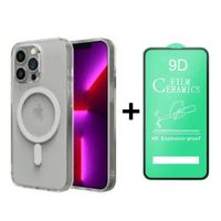 FUNDA SPACE MAGSAFE PARA IPHONE 14PRO Y PROTECTOR DE PANTALLA CERAMICO