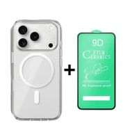 FUNDA SPACE MAGSAFE IPHONE 17PRO Y PROTECTOR DE PANTALLA CERAMICO