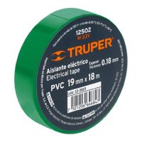 Paquete de Cintas de aislar de 18 m x 19 mm verde Truper 12502-8