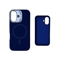 FUNDA SILICONA Y PARANTE PARA IPHONE 16 AZUL