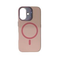 FUNDA SILICONA MAGSAFE Y PARANTE PARA IPHONE 16 ROSADO
