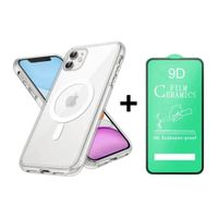 FUNDA SPACE MAGSAFE PARA IPHONE 11 Y PROTECTOR DE PANTALLA CERAMICO