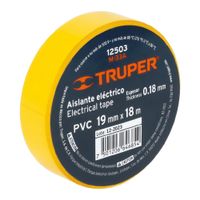Paquete de Cintas de aislar de 18 m x 19 mm Amarillo Truper 12503-8