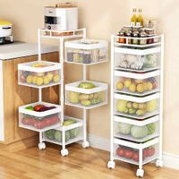 Estante Cesta Cocina Para Frutas Verduras Multifuncional 6 Niveles Cuadrado