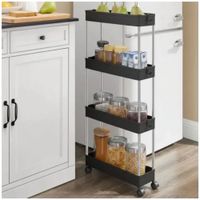 Carrito Organizador de Cocina Multiusos 4 Niveles con Ruedas