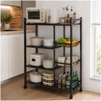 Estante Organizador de Cocina Multiusos de Metal con 4 Ruedas 108x80x32cm