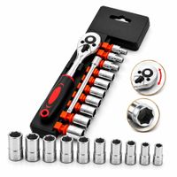 Juego de Herramientas 12 Piezas Ratchet 1-4 pulgadas con 10 Dados de 6 Puntas