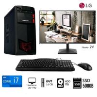 Computadora Pc Intel Core i7-8TH Ram 16GB Disco 1TB  SSD 500GB Monitor 24LG