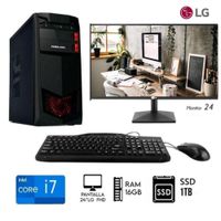 Computadora Pc Intel Core i7 3.2ghz Ram 16GB Disco SOLIDO SSD 1TB  Monitor 24 LG