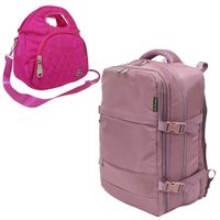 MOCHILA VIAJERA TRAVEL PALO ROSA - LONCHERA MAGIC FUCSIA DE REGALO