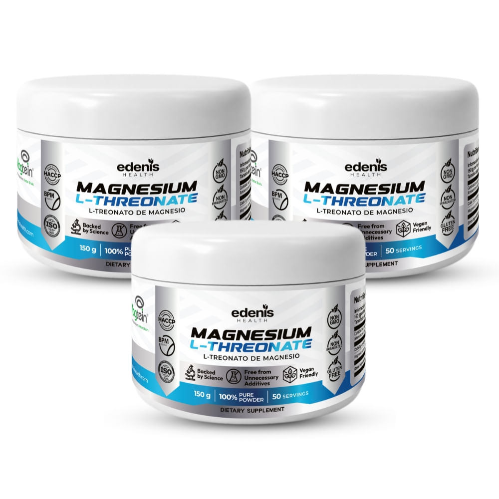 Pack 3 L-Treonatos de Magnesio Edenis Health 150 G