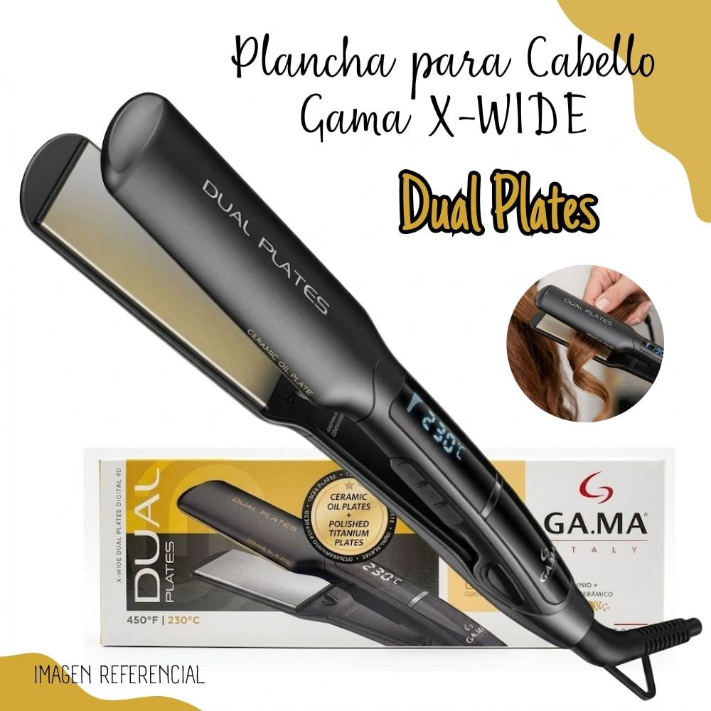 Plancha Alisadora Gama X-WIDE 4D PTC Dual Plates Dig.
