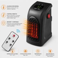 Estufa Calefactor Electrica Portatil Calentador de Oficina Dormitorio Color Negro.