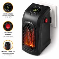 Estufa Calefactor Electrica Portatil Calentador de Oficina Dormitorio Color Negro