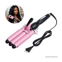 Waflera Ondas Sirena para Cabello 3 Barriles de Cerámica Profesional