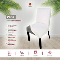 Funda de silla butaca curva de terciopelo 6 sillas - Perla