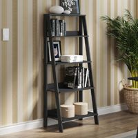 Mueble Biblioetca Librero Madesa Con 4 Niveles Negro
