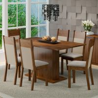 Juego de Comedor Lousiana con 6 Sillas - Marrón Beige