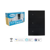 Interruptor Inteligente Tactil WiFi Triple Negro Compatible OPALUX OP-AM03NG