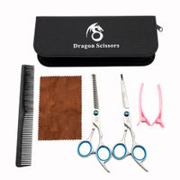 Set Tijeras Dragon Mascotas 7 Pulgadas Con Estuche Y Peine