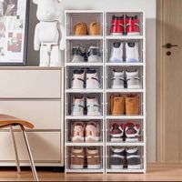 ORGANIZADOR DE ZAPATOS PLEGABLE RETRACTIL 06 NIVELES BLANCO