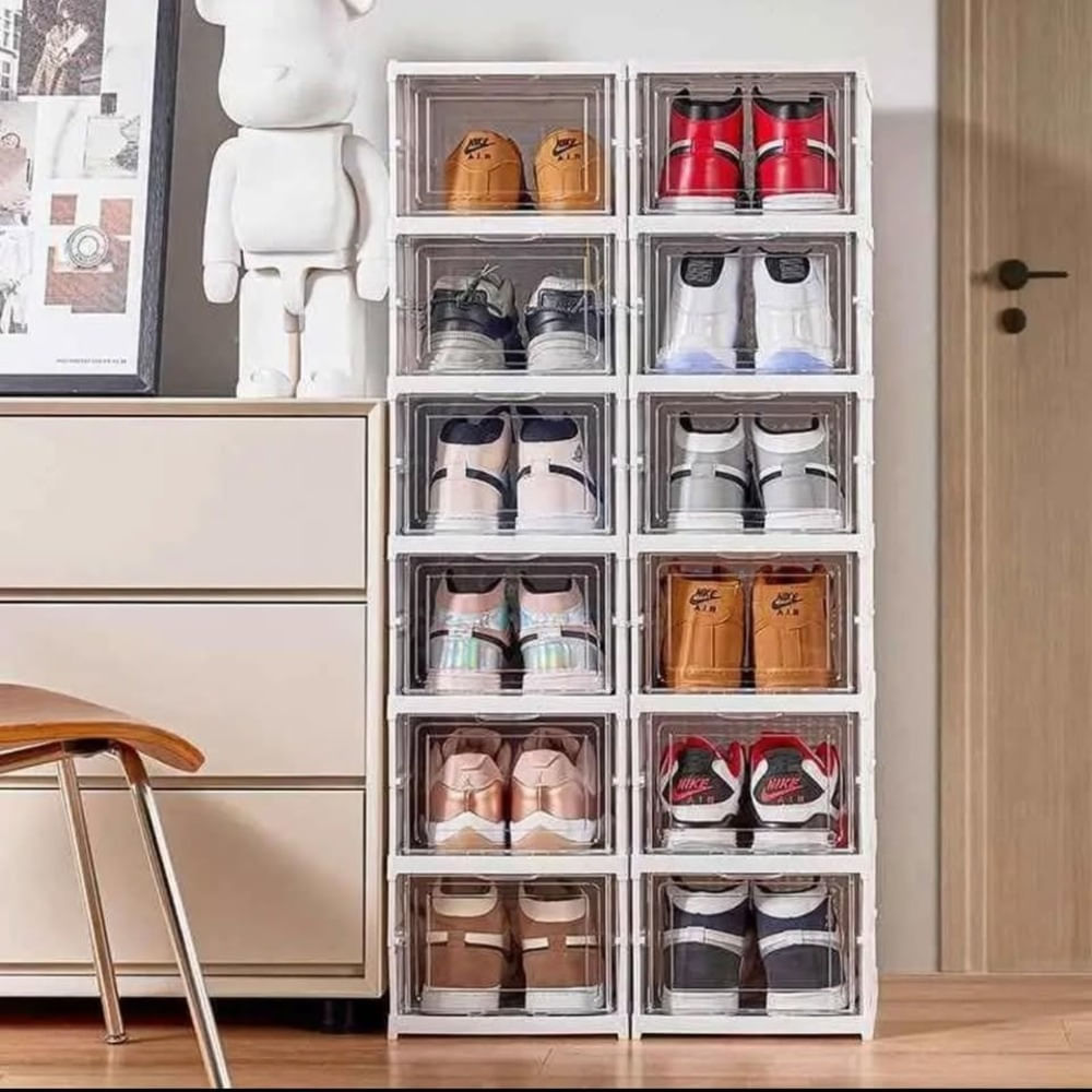 ORGANIZADOR DE ZAPATOS PLEGABLE RETRACTIL 06 NIVELES BLANCO