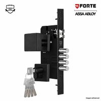 Cerradura Embutir Principal Cuadrada Negro mate 3 golpes FORTE
