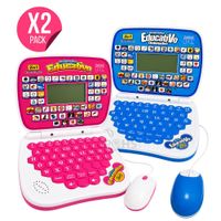Pack Laptop Educativa Infantil Niño Y Niña 2 En 1 Español E Inglés Con Mouse Y Actividades