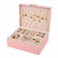 Organizador de Joyas con Tapa y Compartimentos de Terciopelo