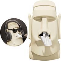 Dispensador Moai Multiuso para Pañuelos Lentes y Audifonos Crema 333CR06