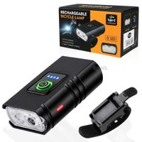 Linterna LED Para Bicicleta Recargable Con Soporte Y 6 Modos