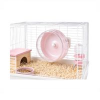 Rueda Acrílica Silenciosa Para Hámsters Marca Carno De 14cm Color Rosado
