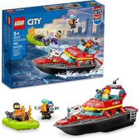 Set de construcción barco de bomberos Lego City juguete flotante para niños