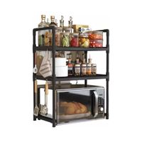 Estante Organizador De Cocina Para Microondas 3 niveles Negro