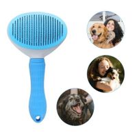 Peine Cepillo para Mascotas con Expulsador Quita Pelusa Celeste