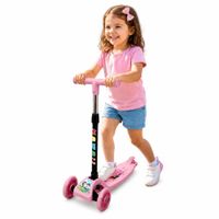 Scooter Infantil 3 Ruedas Plegable Ajustable Para Niñas y Niños con Luces LED - Rosado