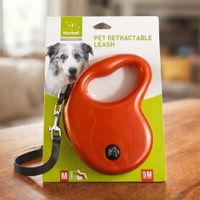 Correa Retráctil Para Mascotas Perros Marca Nunbell De 5 Metros Color Naranja