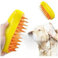 Cepillo Masajeador Amarillo A Vapor Mascotas Perros Y Gatos